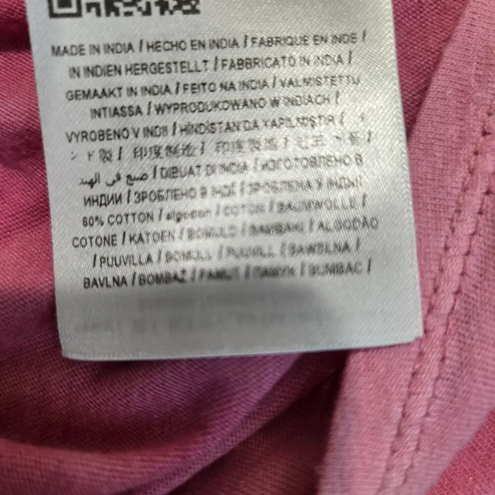 Guess Pink Tie-front Y2K Style Crop Top T-shirt with Beach Graphic Size XL